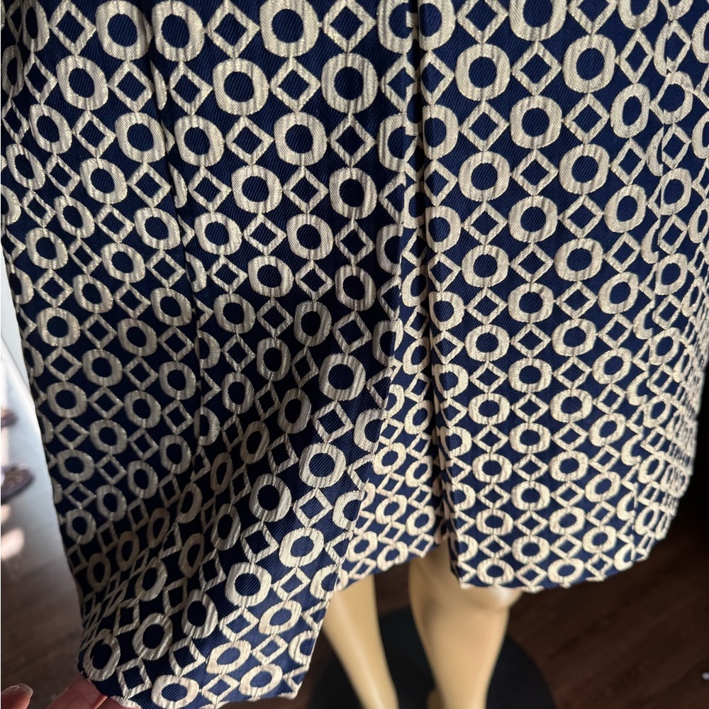 Ralph Lauren Navy and Gold Geometric Mini Dress. Ptp 17” length 34” - Picture 5 of 10